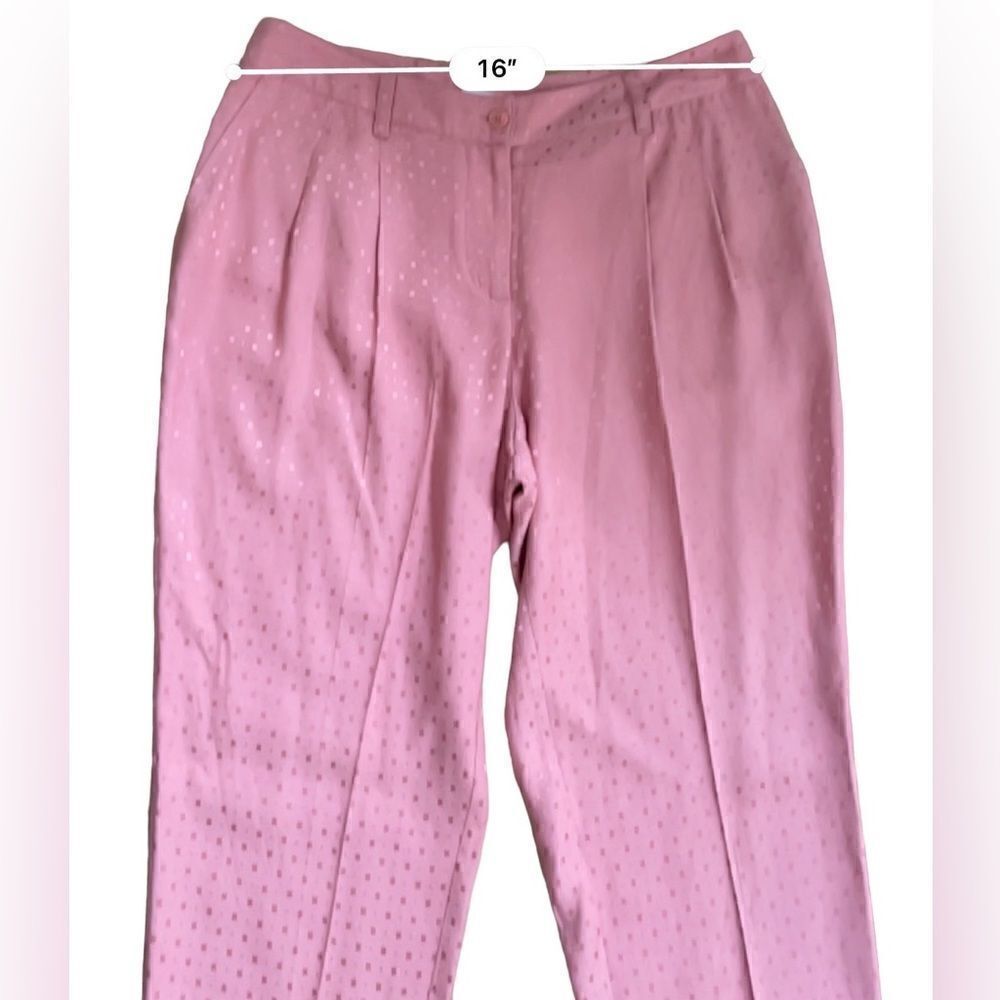 Chico’s Size 1 (U.S. 8) Jacquard Pleated Cuff Ankle Pants • Zipper & Button FLAW - Picture 10 of 15